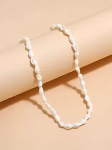 Collar De Concha Con Cuentas - Beis - Ver 1