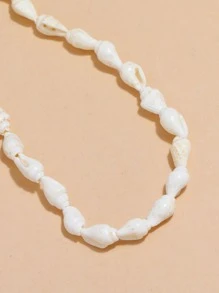 Collar De Concha Con Cuentas - Beis - Ver 4