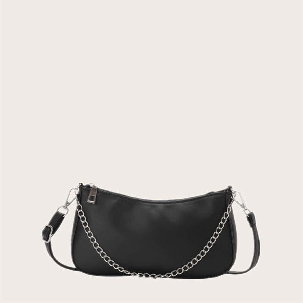 

Minimalist Chain Satchel Bag, Black