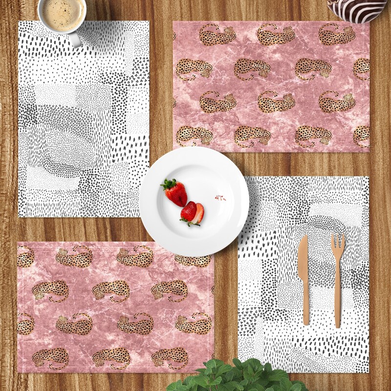 

1pc Leopard Print Random Placemat, Multicolor