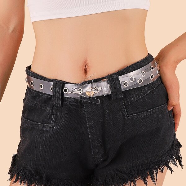 

Letter Design Buckle Clear Belt