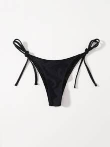 Swim Basics Summer Beach Tie Side Bikini Panty - Black - View 1