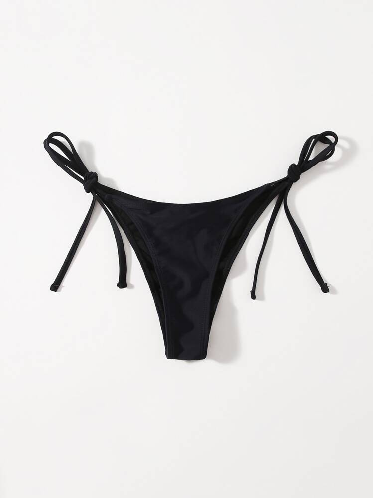 Swim Basics Summer Beach Tie Side Bikini Panty - Black - View 1
