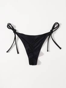 Swim Basics Summer Beach Tie Side Bikini Panty - Black - View 2