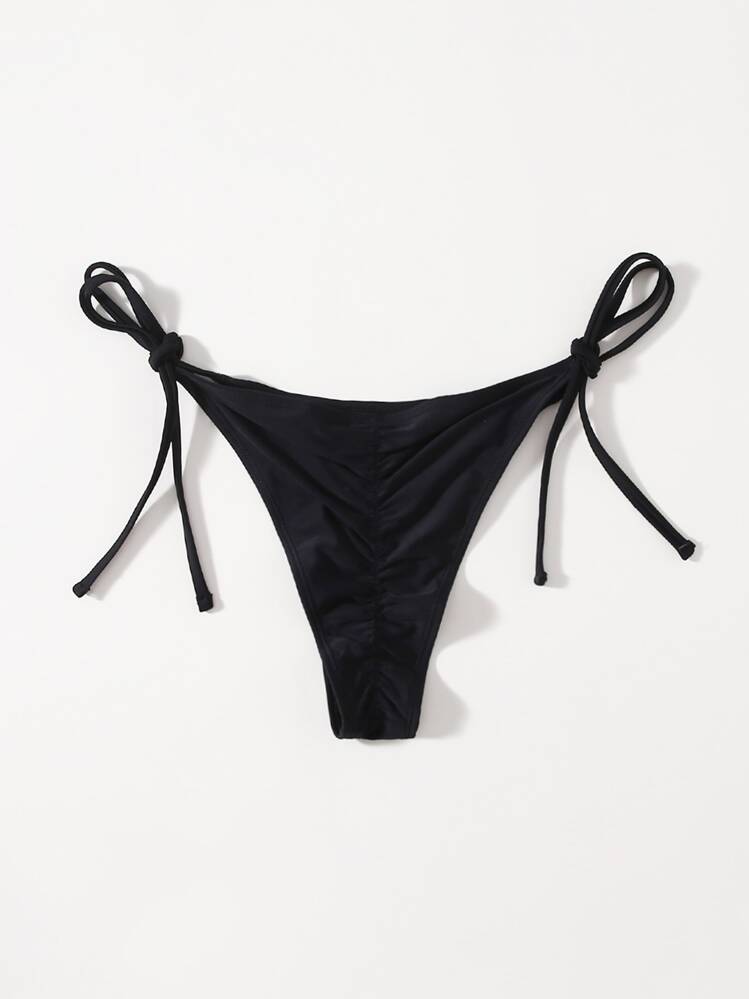 Swim Basics Summer Beach Tie Side Bikini Panty - Black - View 2