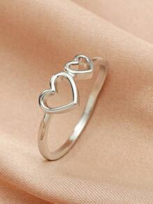Nhẫn trang trí trái tim - Bạc - Xem 1