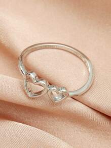 Nhẫn trang trí trái tim - Bạc - Xem 2