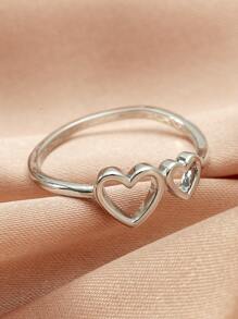 Nhẫn trang trí trái tim - Bạc - Xem 3