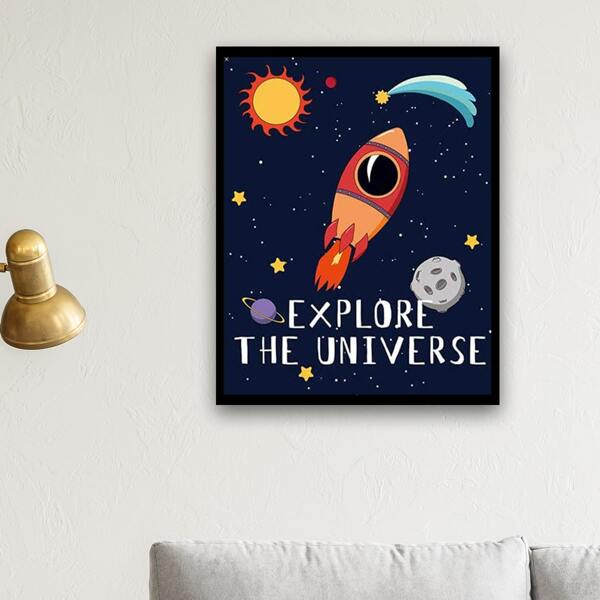 

Cartoon Universe Print DIY Diamond Unframed Painting, Multicolor
