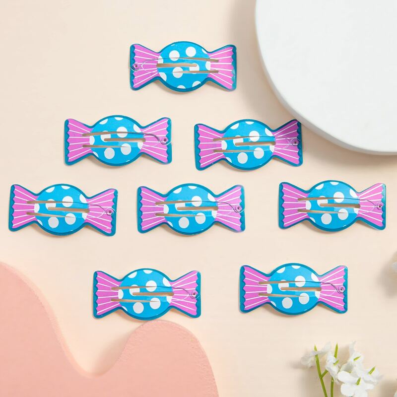 

8pcs Candy Design Hair Clip, Multicolor