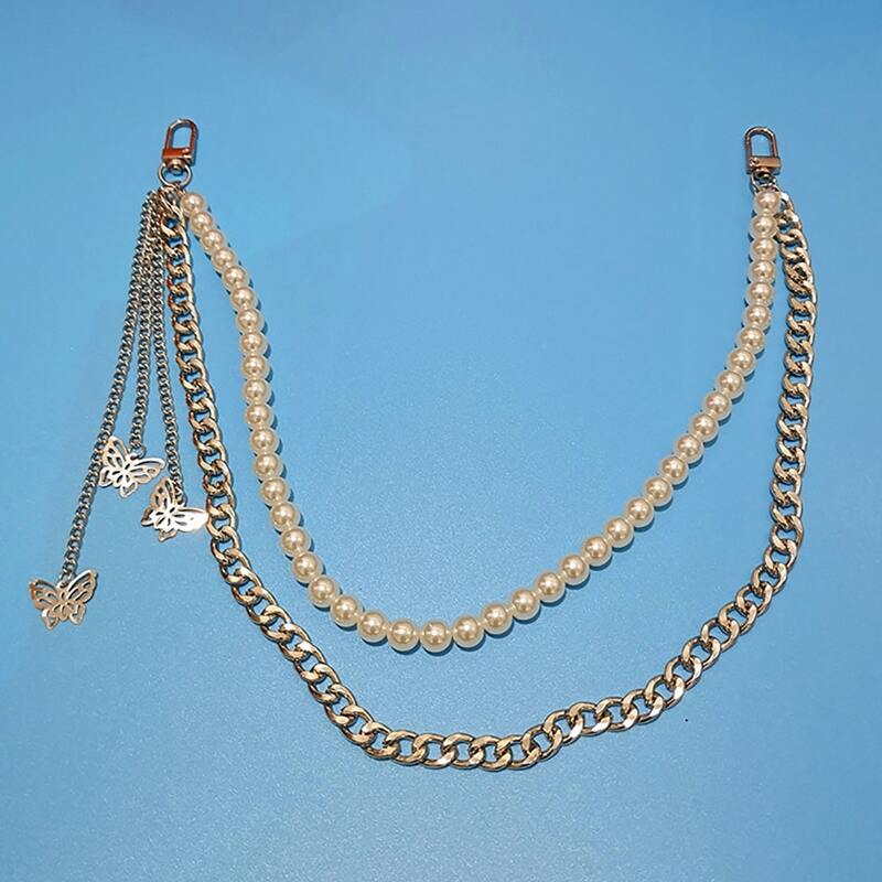 

Faux Pearl Pants Chain, Silver