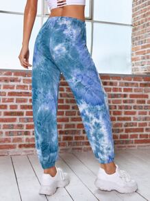 Pantalones deportivos Mujer Tie-Dye - Celeste - Ver 2