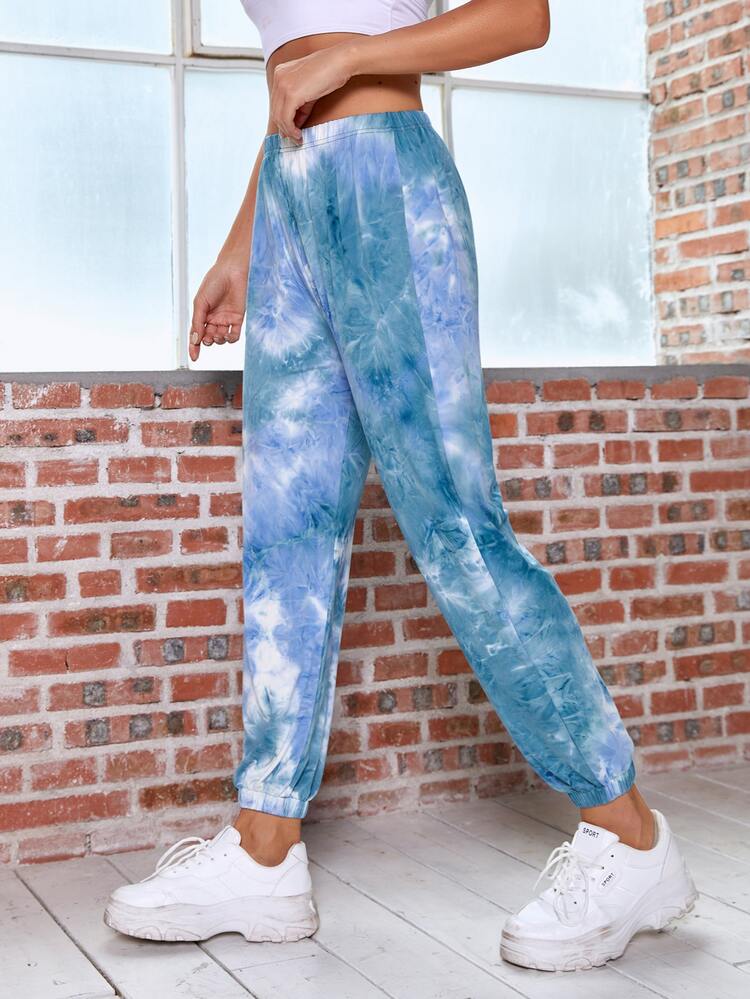 Pantalones deportivos Mujer Tie-Dye - Celeste - Añade 3