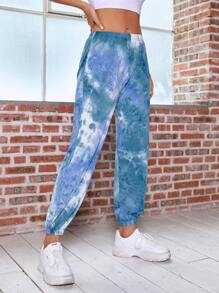 Pantalones deportivos Mujer Tie-Dye - Celeste - Ver 5