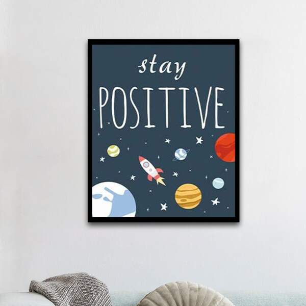 

Cartoon Space Print DIY Diamond Unframed Painting, Multicolor