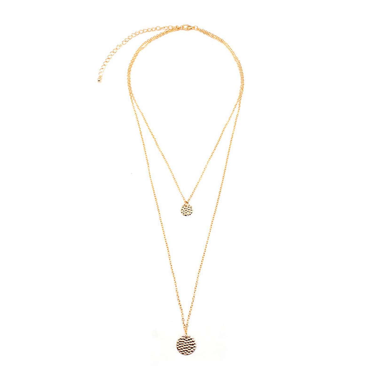 

Disc Layered Necklace, Gold