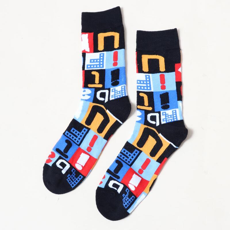 

Letter Graphic Crew Socks, Multicolor