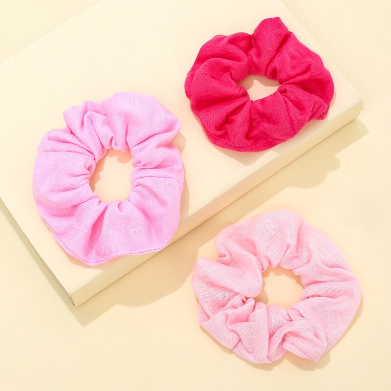 

3pcs Solid Scrunchie, Multicolor