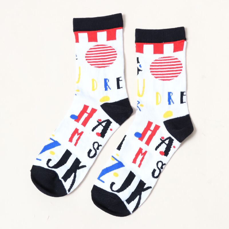 

Letter Graphic Crew Socks, Multicolor