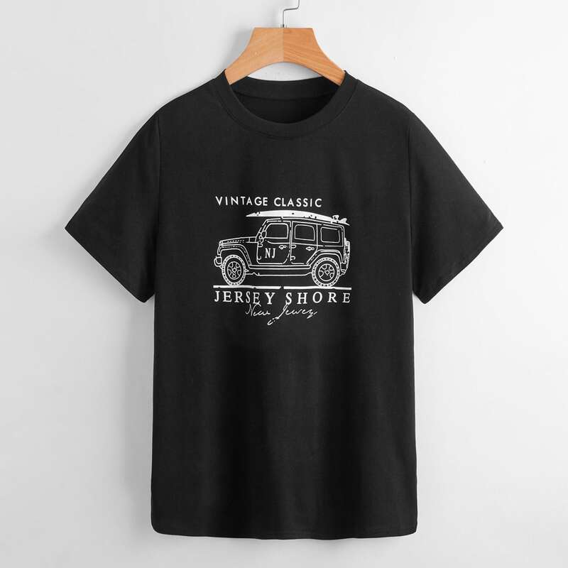 

Letter Car Graphic Tee, Black