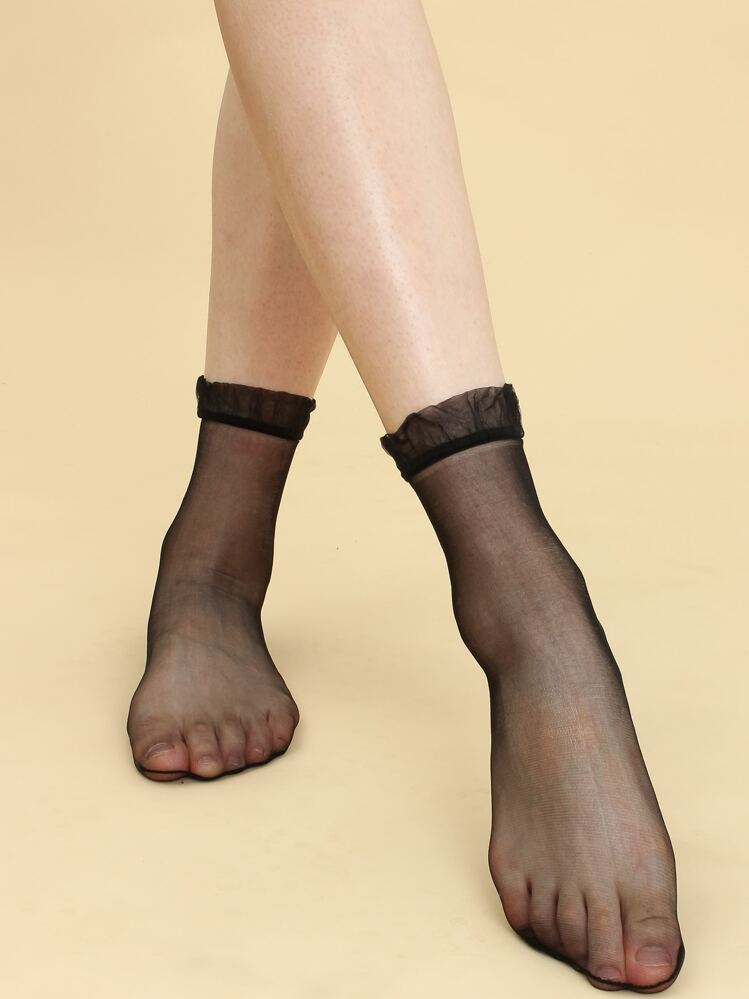 8pairs Mesh Crew Socks, Fall - Multicolor - View 3