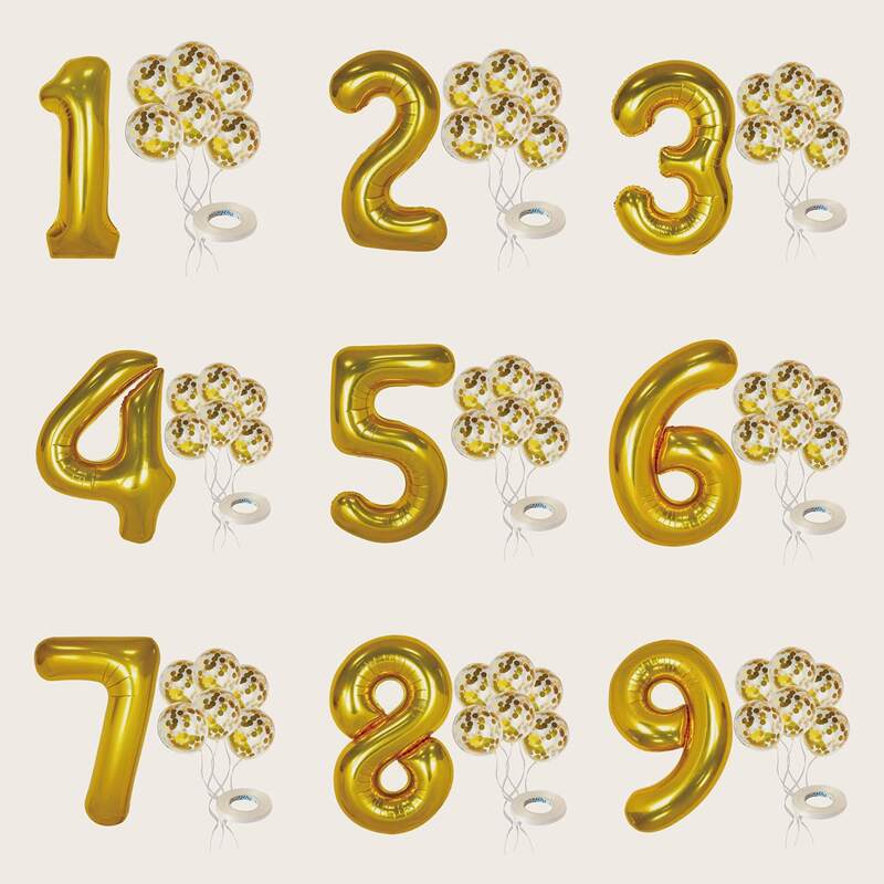 

9pcs Decorative Balloon Set, Gold