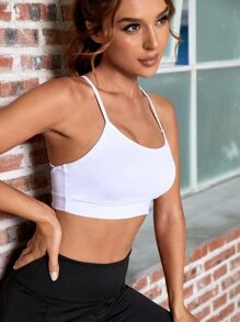 Light Support High Stretch Sports Bra - White - View 4