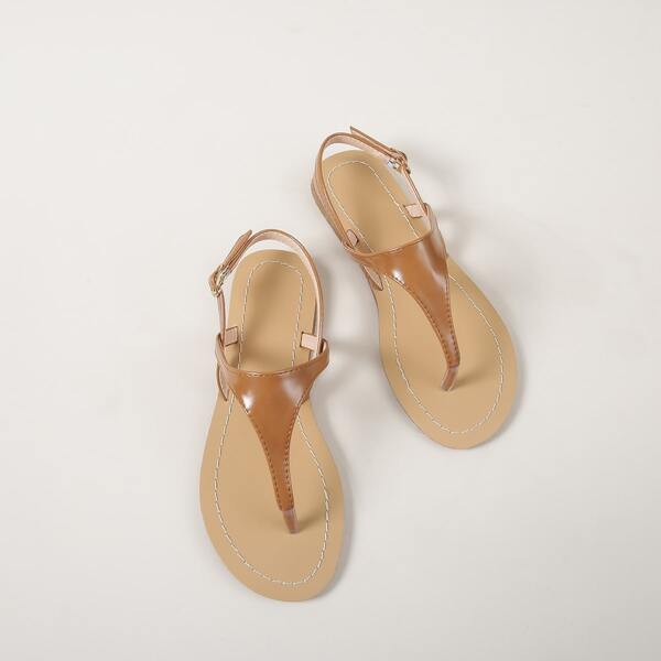 

Toe Post Slingback Thong Sandals, Brown