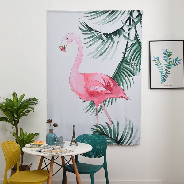 

Flamingo Print Single Panel Blackout Curtain, Multicolor