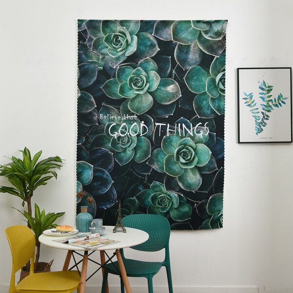 

Succulents Print Single Panel Blackout Curtain, Multicolor