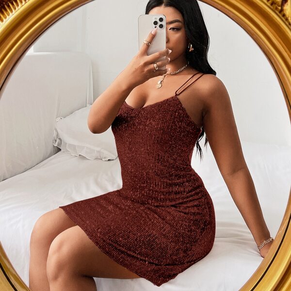 

Plus Sequin Cami Bodycon Dress, Burgundy