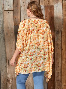 Kimono con estampado floral - Amarillo - Ver 2