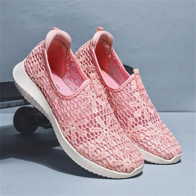 

Floral Lace Slip On Sneakers, Baby pink