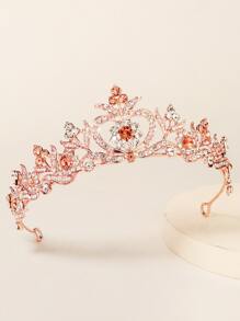 Rhinestone Decor Crown Design Headband - Rose Gold - View 3