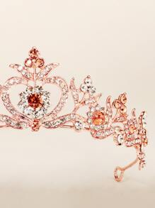 Rhinestone Decor Crown Design Headband - Rose Gold - View 4