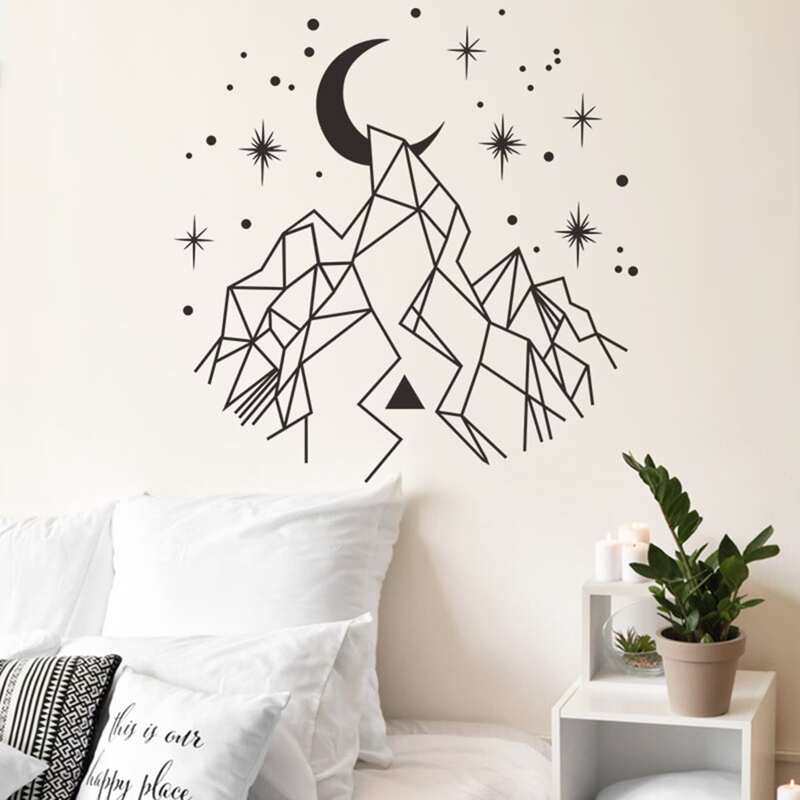 

Moon Print Wall Sticker, Black