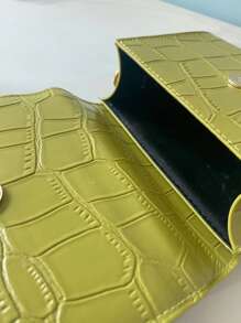 New Arrival Minimalist Color Chain Crossbody Bag Casual Crocodile-Patterned Geometric Women's Handbag Fashion Stone-Patterned Shoulder Bag Gift For Matching, Bag, Gifts, Outfit, Perfect For Dress, Wedding Dress, Formal Dresses For Women, Prom Dress, Dress, Birthday Dress,