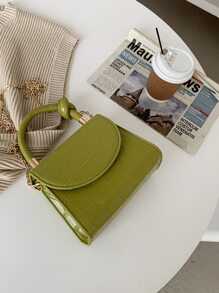 New Arrival Minimalist Color Chain Crossbody Bag Casual Crocodile-Patterned Geometric Women's Handbag Fashion Stone-Patterned Shoulder Bag Gift For Matching, Bag, Gifts, Outfit, Perfect For Dress, Wedding Dress, Formal Dresses For Women, Prom Dress, Dress, Birthday Dress,