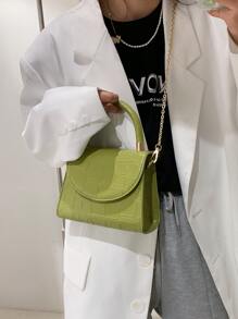 New Arrival Minimalist Color Chain Crossbody Bag Casual Crocodile-Patterned Geometric Women's Handbag Fashion Stone-Patterned Shoulder Bag Gift For Matching, Bag, Gifts, Outfit, Perfect For Dress, Wedding Dress, Formal Dresses For Women, Prom Dress, Dress, Birthday Dress,