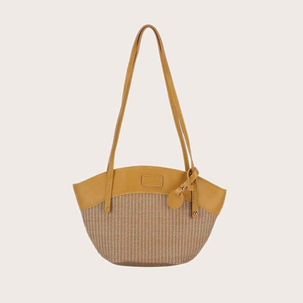 

Two Tone Straw Shoulder Bag, Multicolor