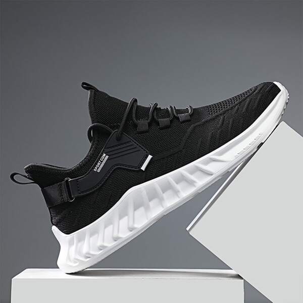 

Men Lace-up Decor Sneakers, Black