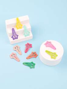 10pcs Toddler Girls Star Design Hair Clip - Multicolor - View 2