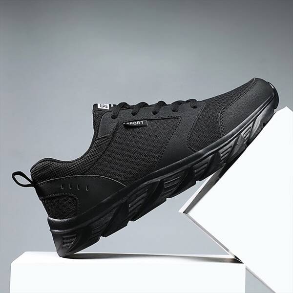 

Men Lace-up Front Sneakers, Black