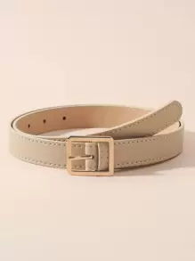 2000s Style Geometric Buckle Belt For Coats And Dresses Fall, Autumn, Halloween - Khaki - View 1