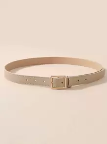 2000s Style Geometric Buckle Belt For Coats And Dresses Fall, Autumn, Halloween - Khaki - View 2