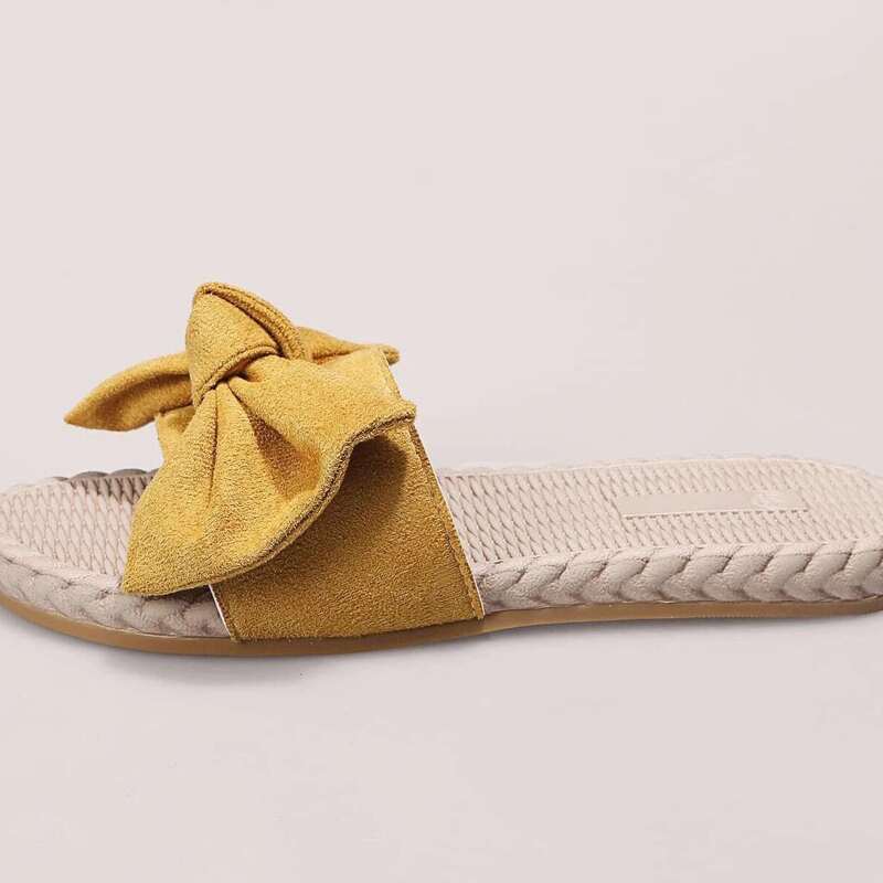 

Bow Decor Flat Sandals, Yellow