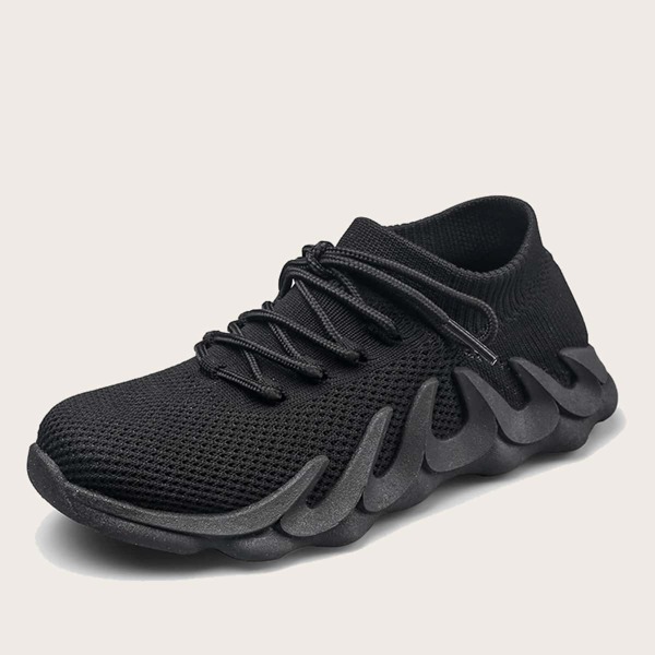 

Boys Minimalist Lace Up Front Sneakers, Black