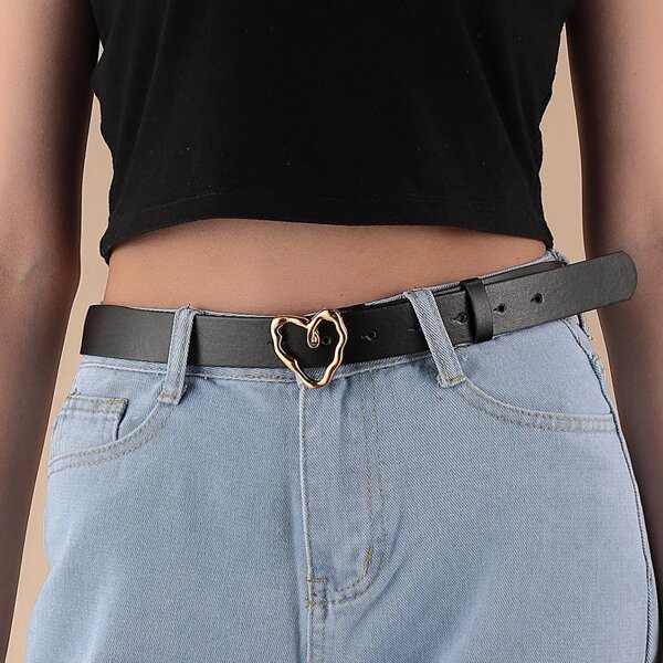 

Heart Buckle Belt, Black