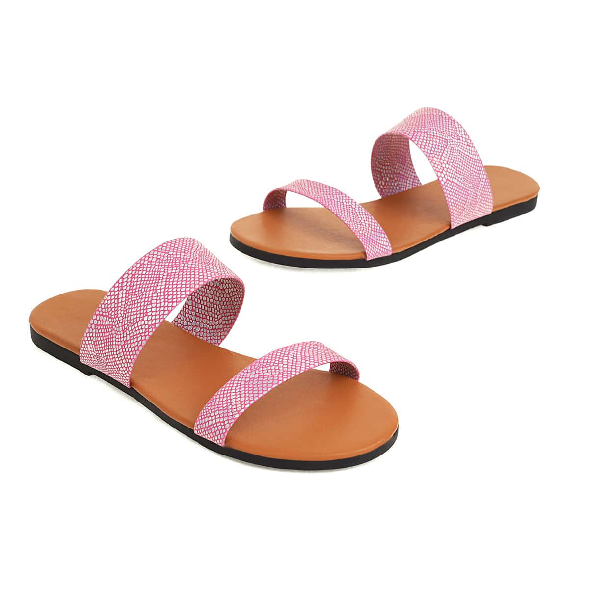 

Two Band Slide Sandals, Pink