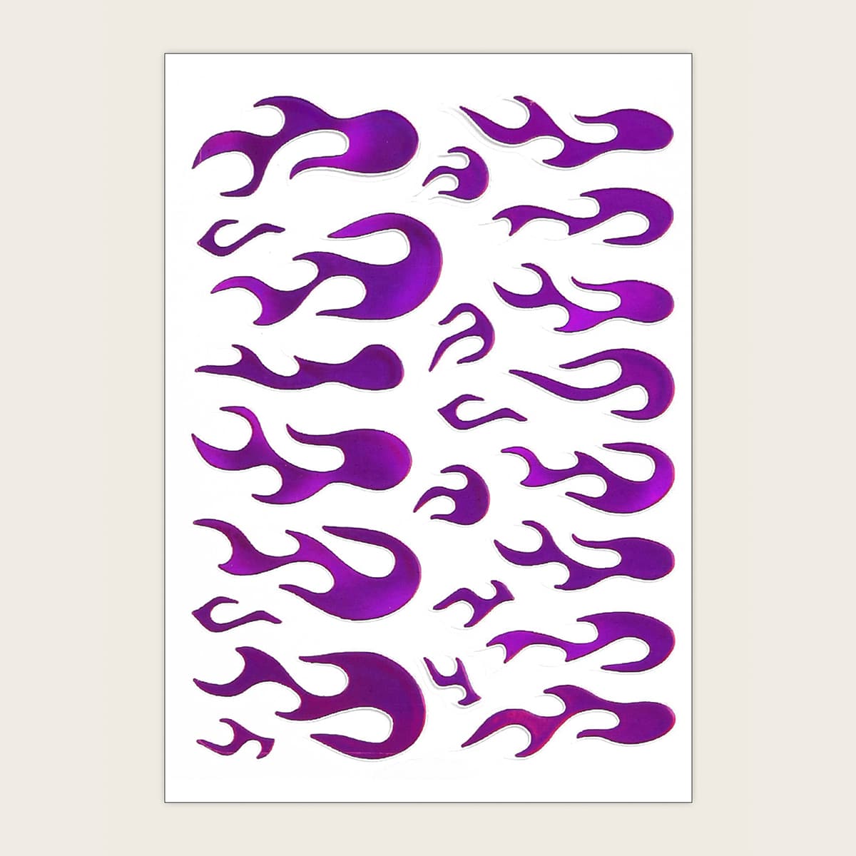 

1sheet Fire Pattern Laser Nail Art Sticker, Purple